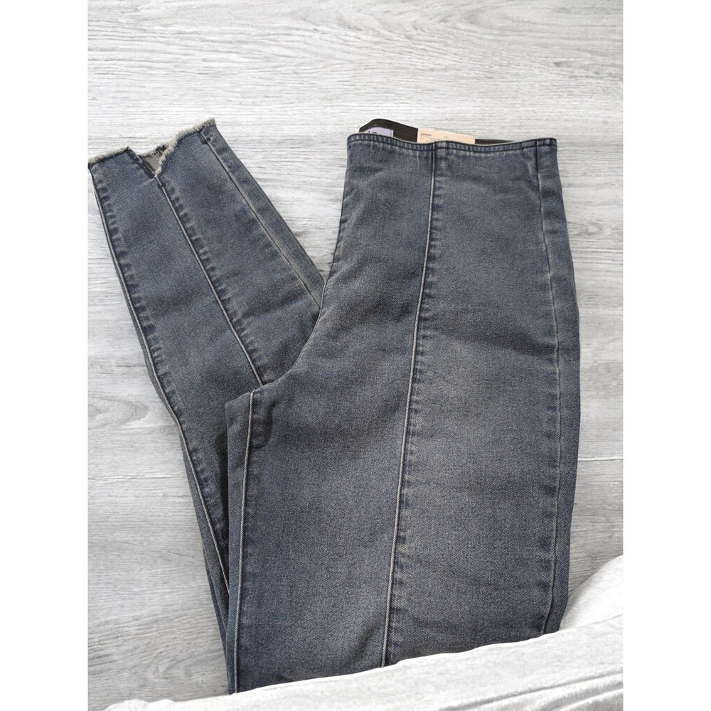 NWT Vylette‎ Ankle Jegging Large L Lg High Rise Dark Wash Frayed Hem Skinny Leg